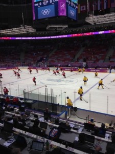 Murph's view for the men's Gold Medal game in Sochi.